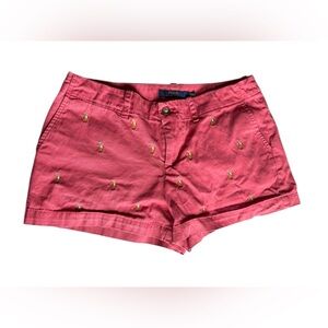 Y2K Polo Ralph Lauren Women's Pink Embroidered Bermudas